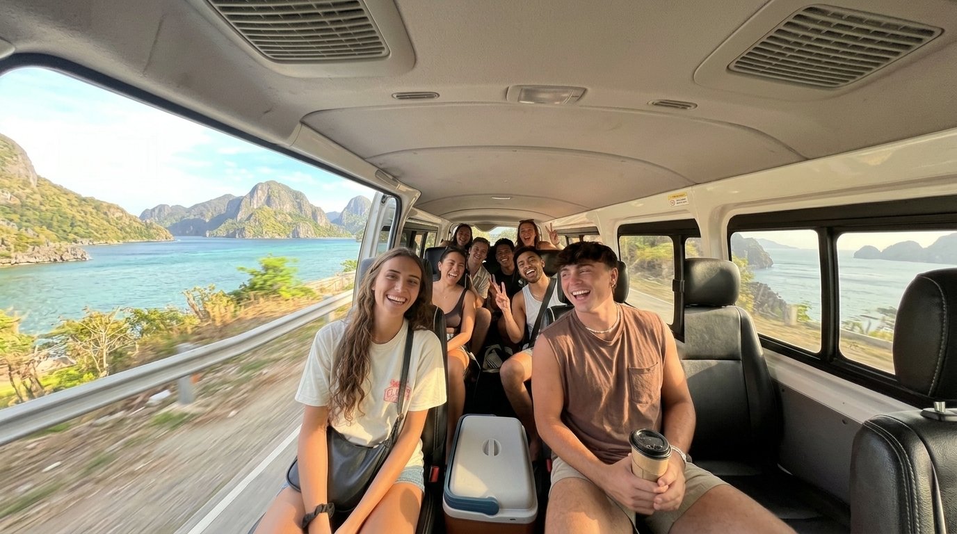 Luxury passenger van ready for airport transfer